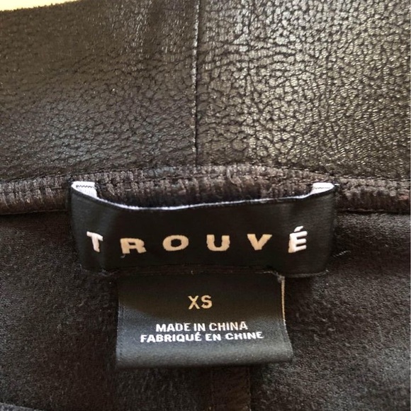 Trouvé Pants Womens Extra Small Black Stretch Faux Leather Skinny Leggings - Picture 5 of 5